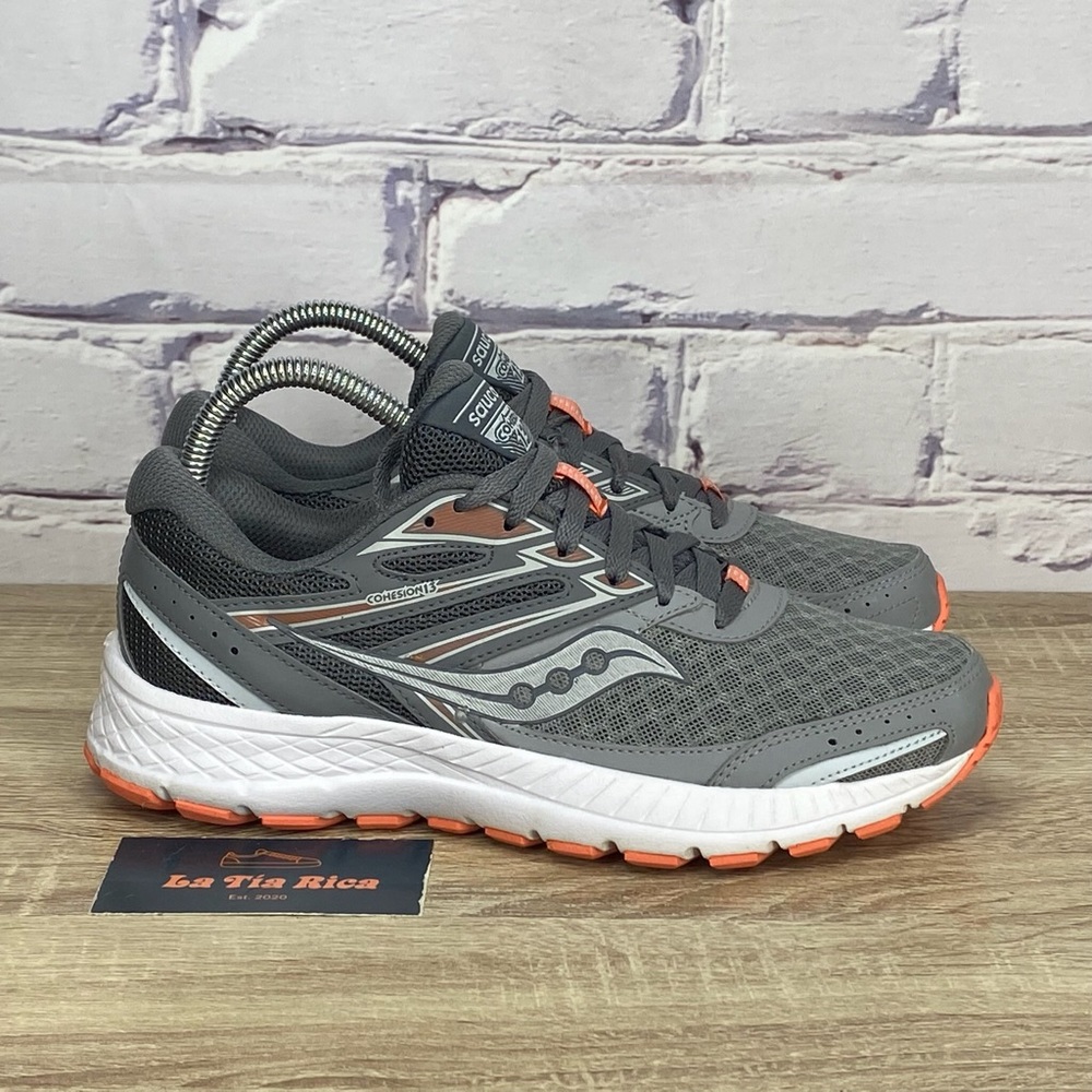 Saucony Cohesion 13 Gray Coral Running Shoes